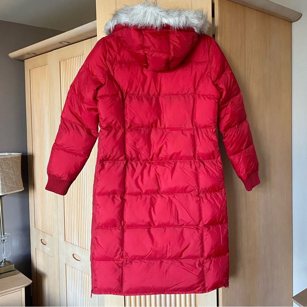 Tommy Hilfiger tommy jeans red long puffer coat with hood - Picture 3 of 6